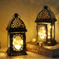 8'' High Metal Vintage Hanging Battery Operated Decorative Lantern with LED Fairy Lights (Set of 2 )