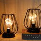 7'' Tall Metal Lamp Mini Cage Shape Cordless Table Battery Lanterns(Set of 2)