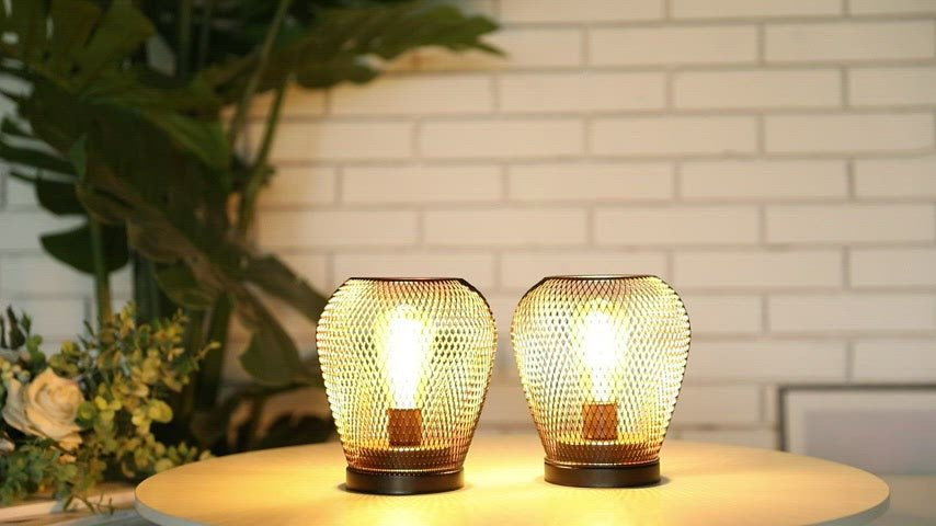 JHY DESIGN Lanterne LED en forme de cage en métal alimentée par